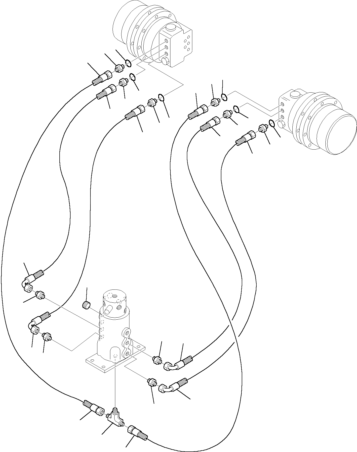 Схема запчастей Komatsu PC12R-8 - ГИДРОЛИНИЯ (ЛИНИЯ ХОДА) ХОДОВАЯ