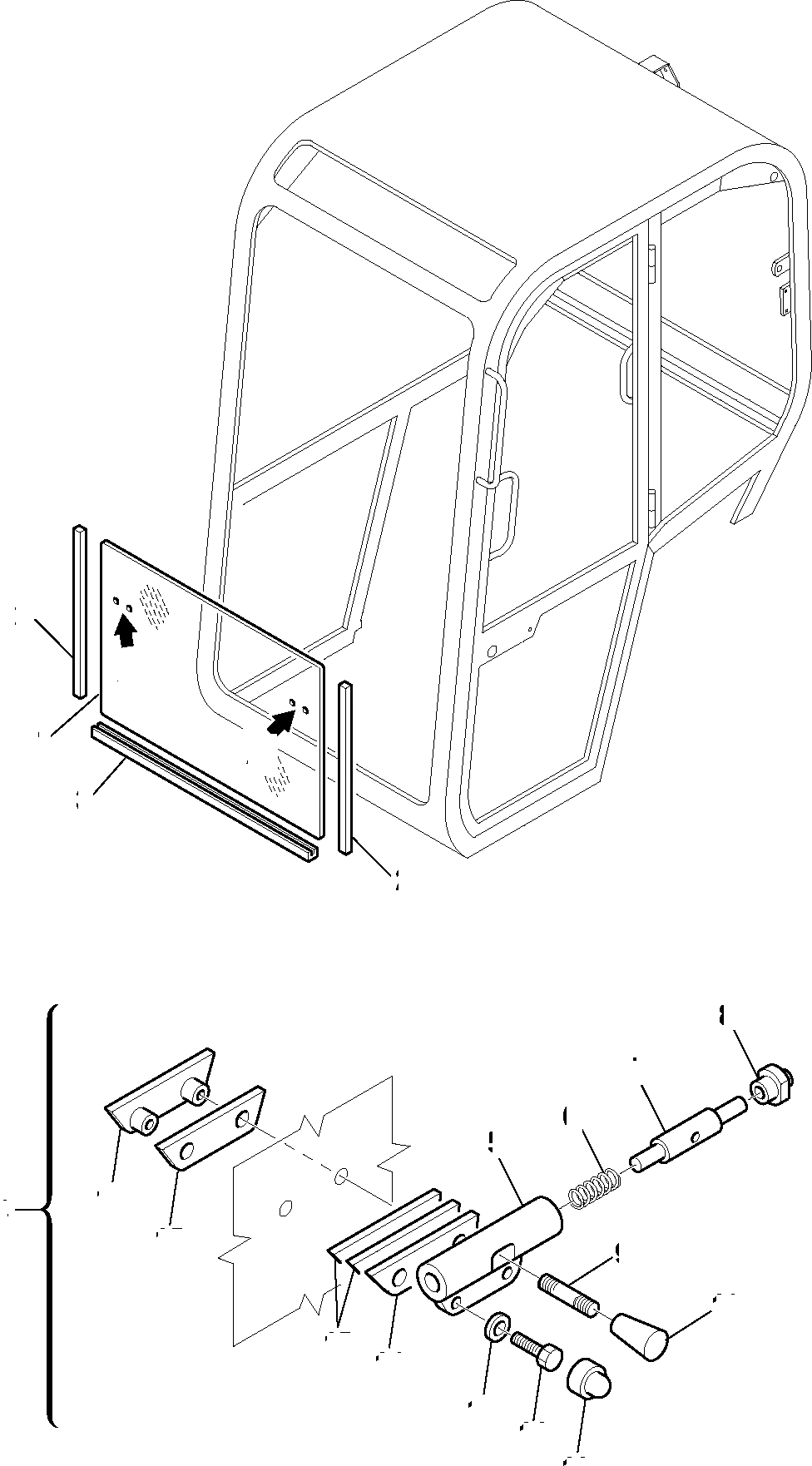 Схема запчастей Komatsu PC12R-8 - КАБИНА (/) ЧАСТИ КОРПУСА И КАБИНА