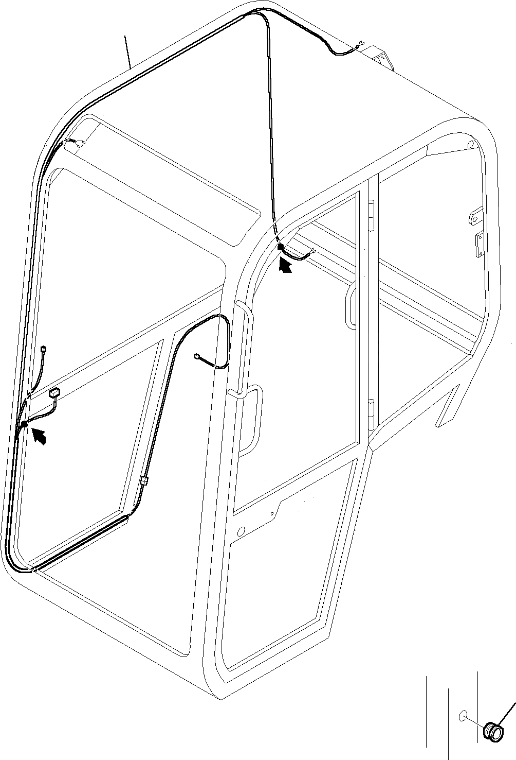 Схема запчастей Komatsu PC12R-8 - ЭЛЕКТРИКА (КАБИНА) ЧАСТИ КОРПУСА И КАБИНА