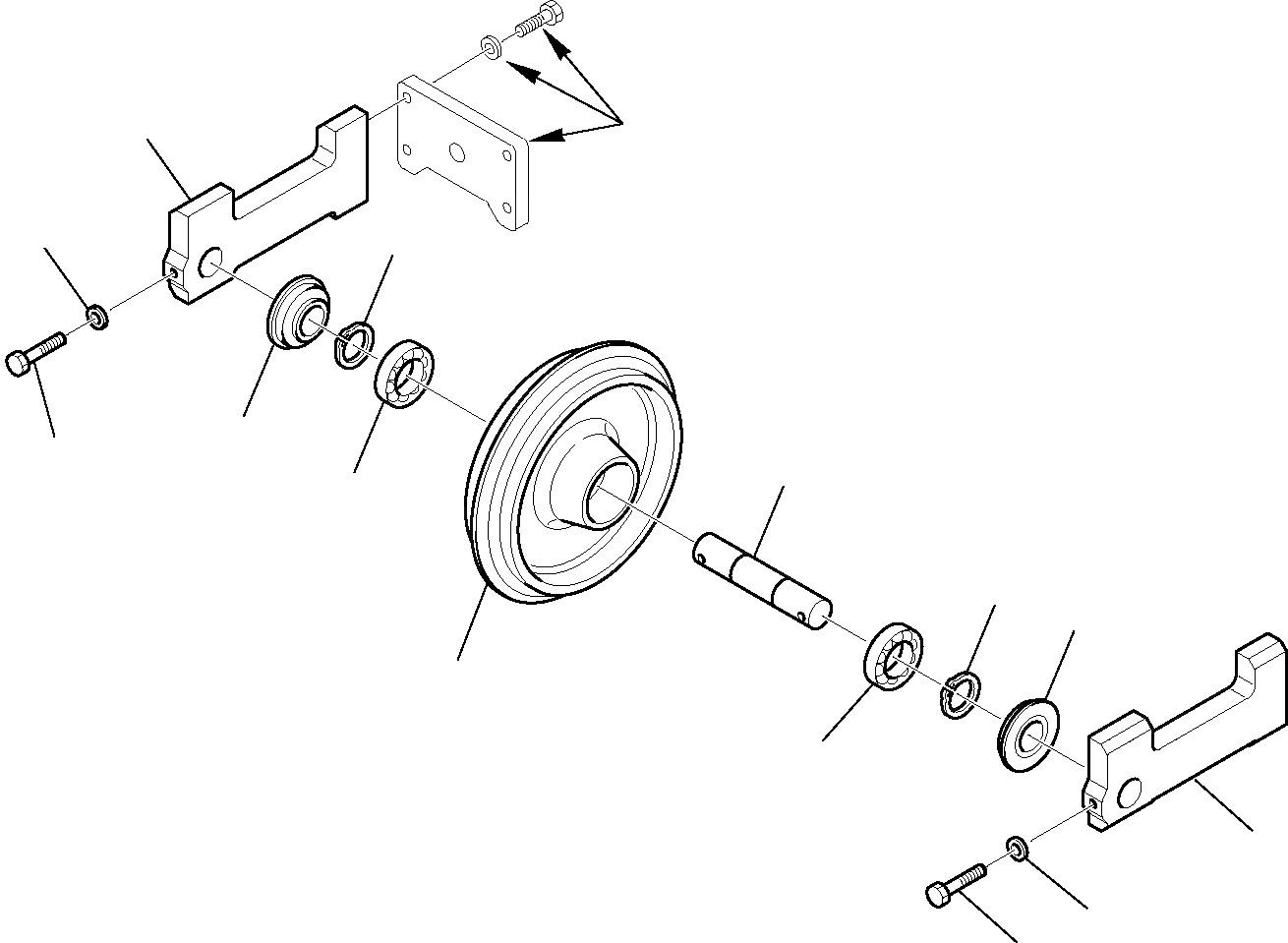 Схема запчастей Komatsu PC12R-8 - ЛЕНИВЕЦ (ДЛЯ STEEL SHOE) ХОДОВАЯ