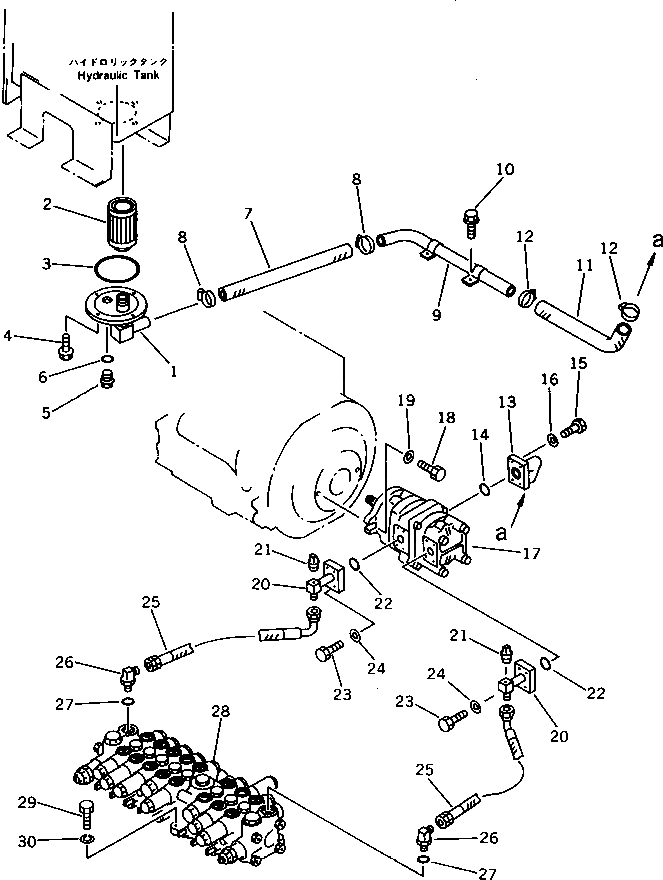 Схема запчастей Komatsu PC12UU-1 - ГИДРОЛИНИЯ (ИЗ БАКА В НАСОС - КЛАПАН) УПРАВЛ-Е РАБОЧИМ ОБОРУДОВАНИЕМ