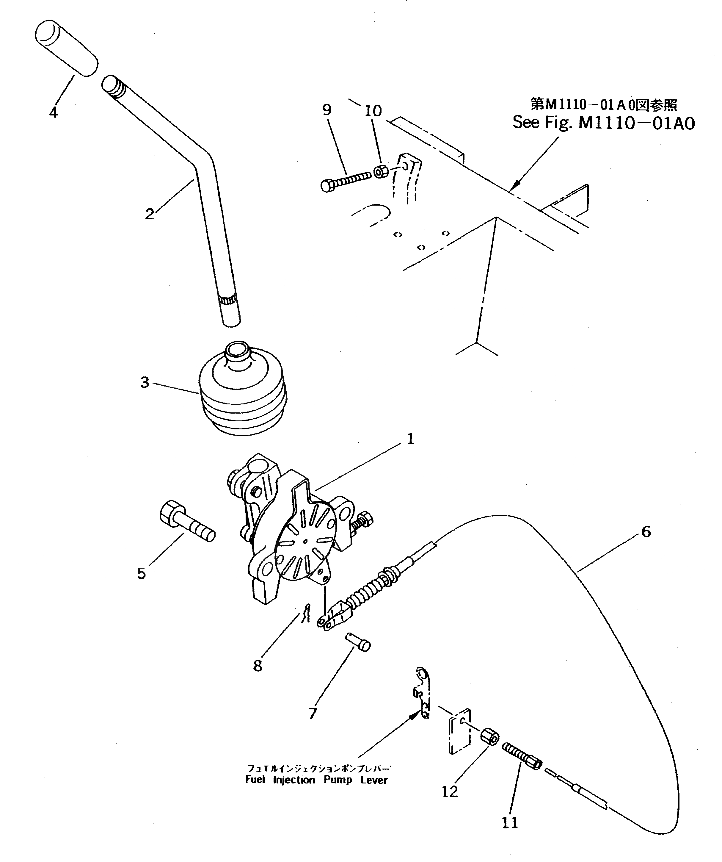 Схема запчастей Komatsu PC12UU-2 - РЫЧАГ УПРАВЛ-Я ПОДАЧЕЙ ТОПЛИВА КОМПОНЕНТЫ ДВИГАТЕЛЯ