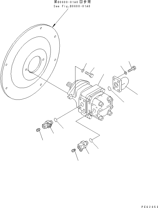 Схема запчастей Komatsu PC12UU-2 - ОСНОВН. НАСОС (КРЕПЛЕНИЕ И ПАТРУБОК)(№-) ГИДРАВЛИКА