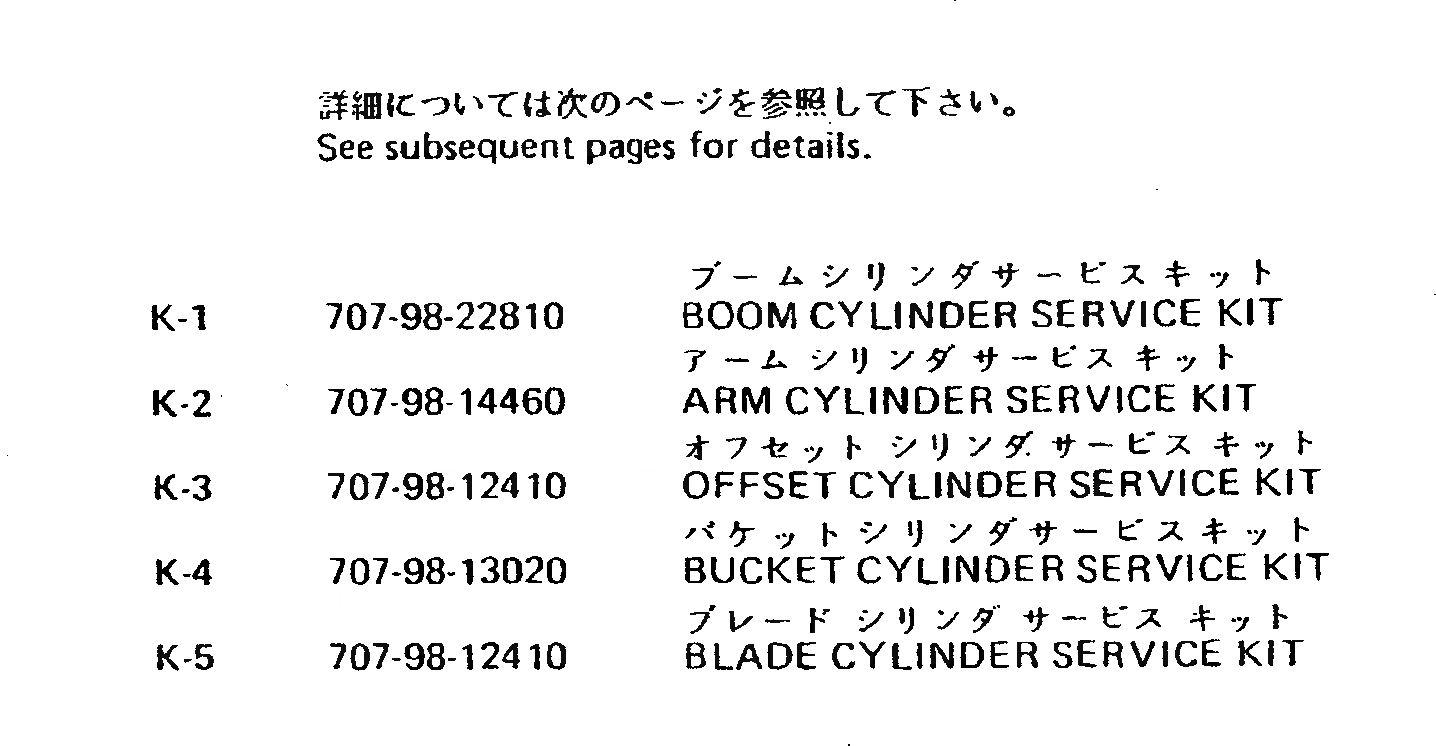 Схема запчастей Komatsu PC12UU-2 - РЕМ. КОМПЛЕКТЫ ОСНОВН. КОМПОНЕНТЫ И РЕМКОМПЛЕКТЫ