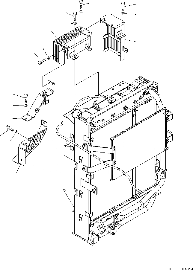 Схема запчастей Komatsu PC130-7 - ЗАЩИТА ВЕНТИЛЯТОРА СИСТЕМА ОХЛАЖДЕНИЯ