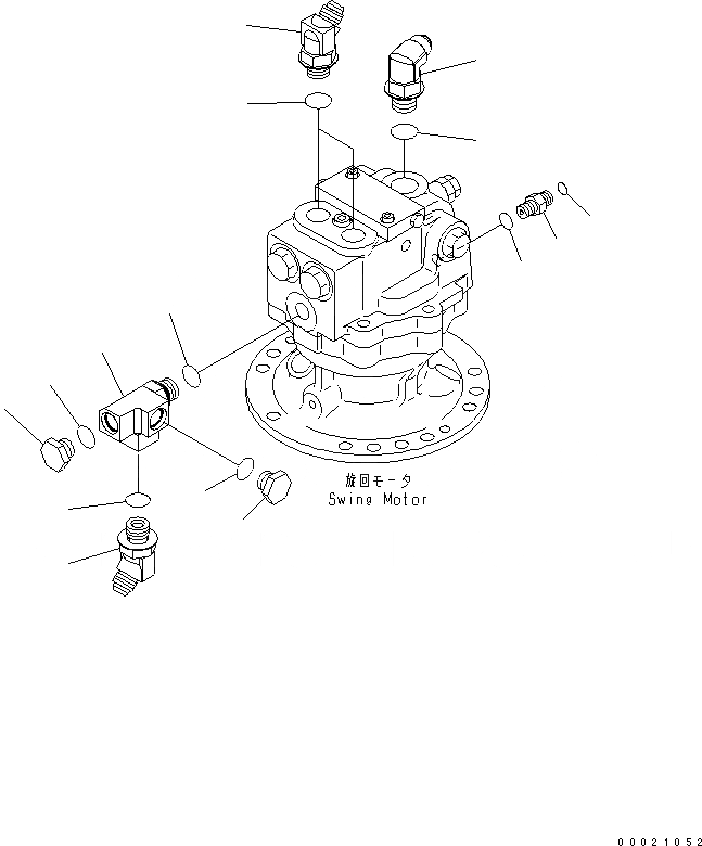 Схема запчастей Komatsu PC130-7 - МОТОР ПОВОРОТА (СОЕДИНИТЕЛЬН. ЧАСТИ) ПОВОРОТН. КРУГ И КОМПОНЕНТЫ