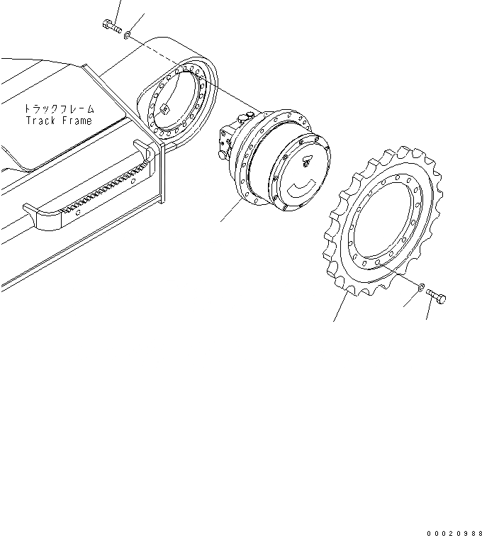 Схема запчастей Komatsu PC130-7 - КОНЕЧНАЯ ПЕРЕДАЧА (ЗВЕЗДОЧКА И КОМПОНЕНТЫ) НИЖНЯЯ ГИДРОЛИНИЯ И ЛИНИЯ ХОДА