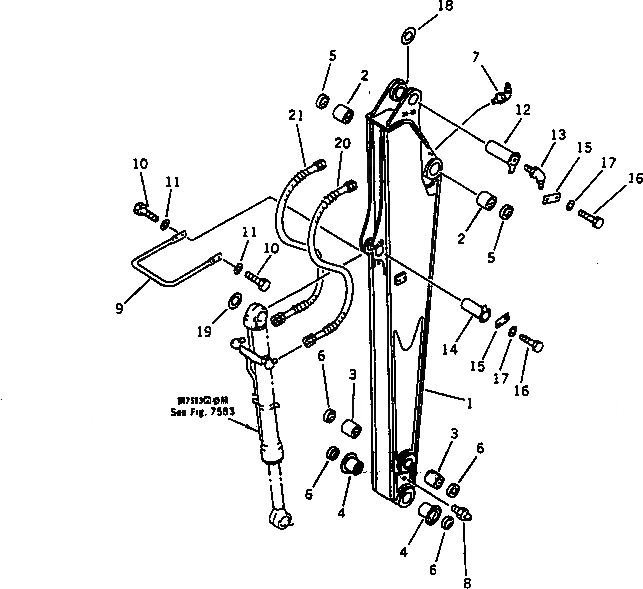 Схема запчастей Komatsu PC130-5S - УСИЛЕНН. РУКОЯТЬ РАБОЧЕЕ ОБОРУДОВАНИЕ