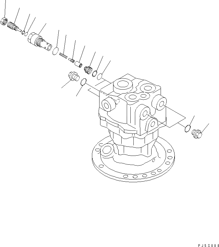 Схема запчастей Komatsu PC130-6E - МОТОР ПОВОРОТА (/)(№-) ОСНОВН. КОМПОНЕНТЫ И РЕМКОМПЛЕКТЫ
