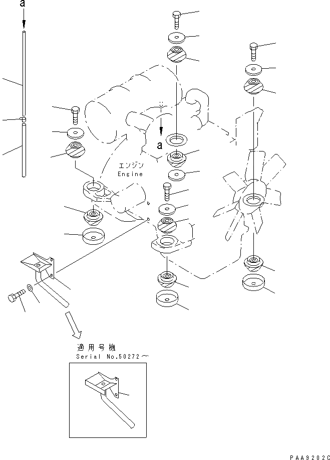 Схема запчастей Komatsu PC130-6G - КРЕПЛЕНИЕ ДВИГАТЕЛЯ(№-8) КОМПОНЕНТЫ ДВИГАТЕЛЯ