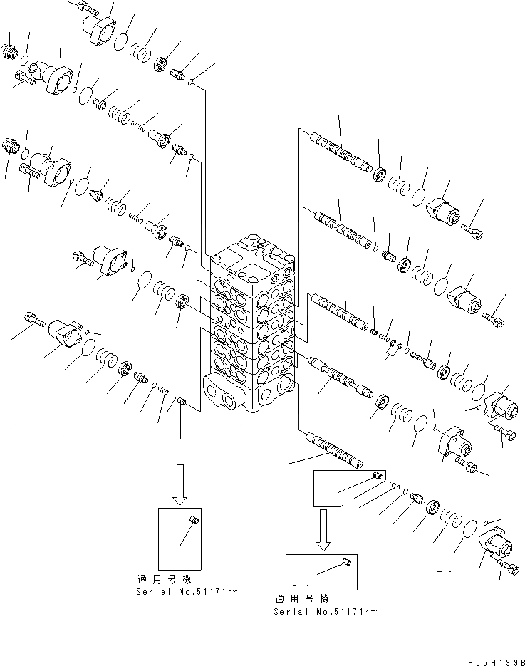 Схема запчастей Komatsu PC130-6G - ОСНОВН. КЛАПАН (-КЛАПАН) (/)(№-79) ОСНОВН. КОМПОНЕНТЫ И РЕМКОМПЛЕКТЫ
