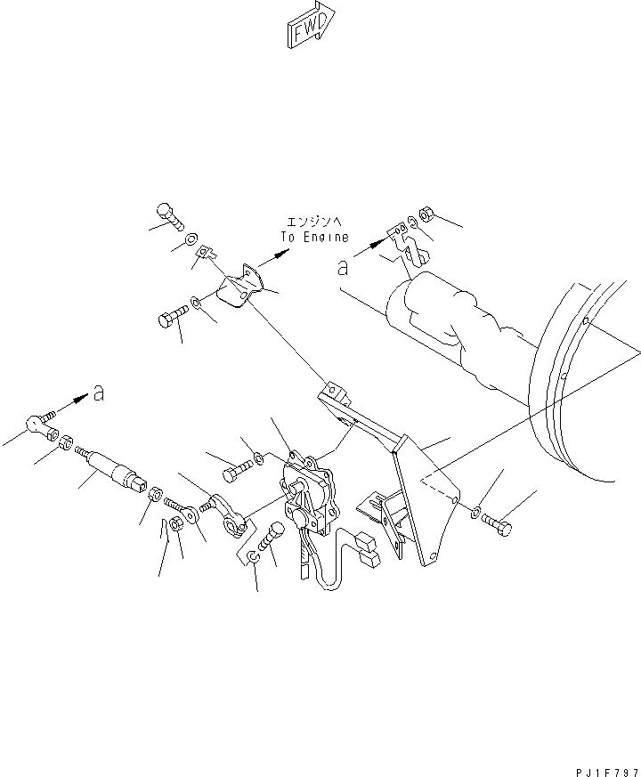 Схема запчастей Komatsu PC130-6E0-T2 - УПРАВЛ-Е ПОДАЧ. ТОПЛИВА КОМПОНЕНТЫ ДВИГАТЕЛЯ