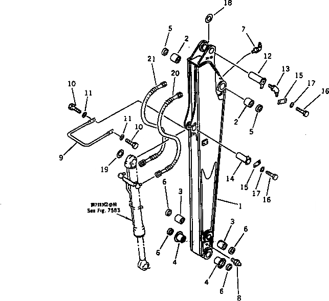 Схема запчастей Komatsu PC130-5 - УСИЛЕНН. РУКОЯТЬ РАБОЧЕЕ ОБОРУДОВАНИЕ