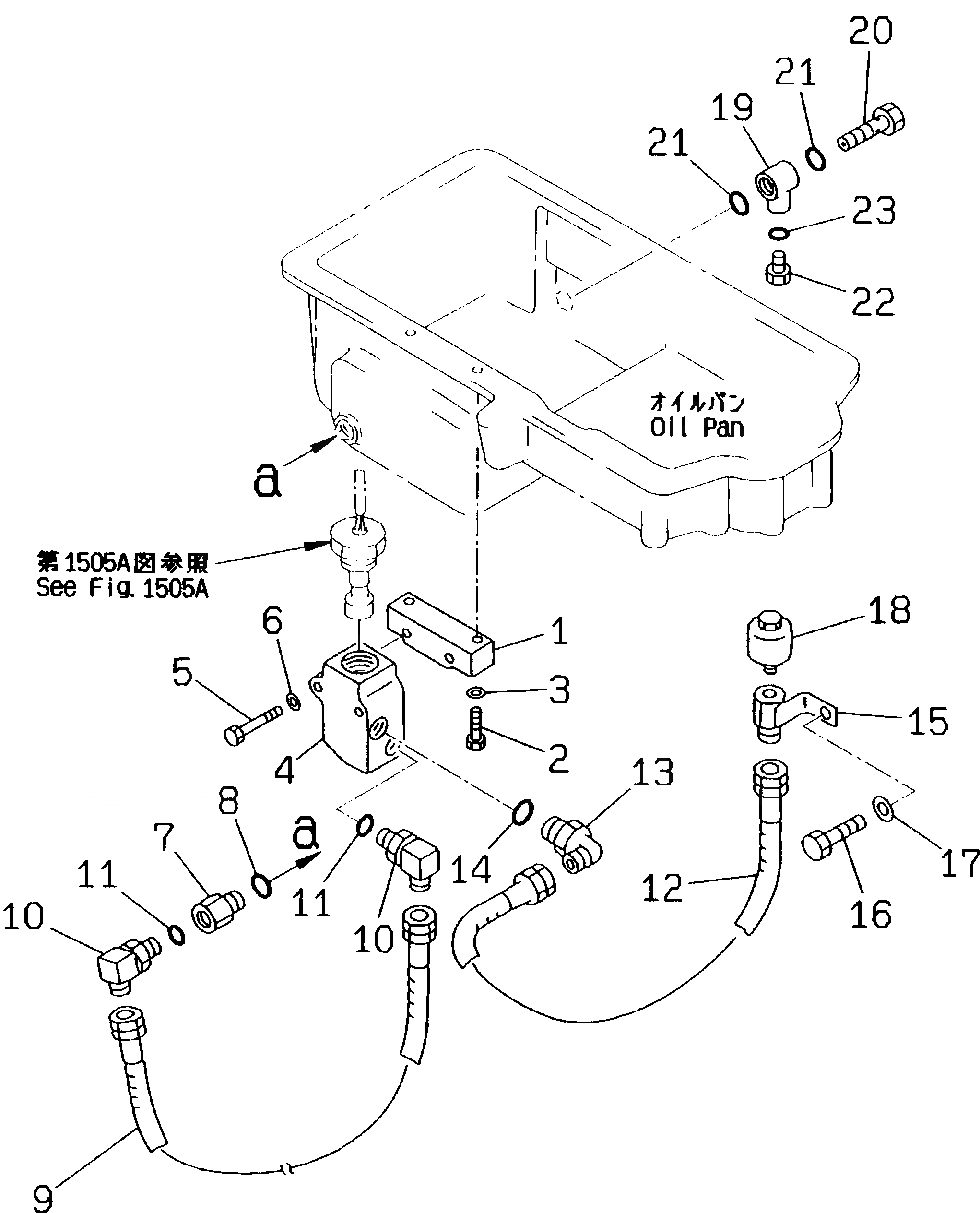 Схема запчастей Komatsu PC130-5K - ГИДРОЛИНИЯ ДАТЧИКА УР-НЯ МАСЛА КОМПОНЕНТЫ ДВИГАТЕЛЯ И ЭЛЕКТРИКА