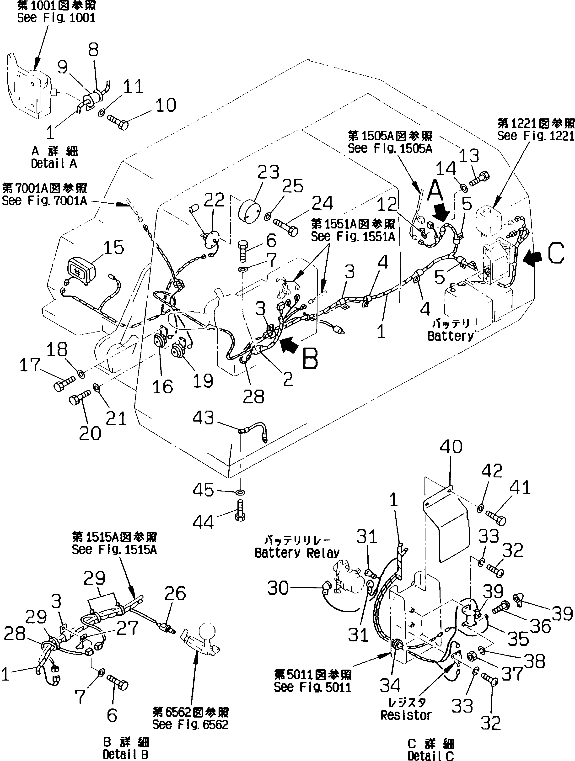 Схема запчастей Komatsu PC130-5K - ЭЛЕКТРИКА (РАБОЧ. ОСВЕЩЕНИЕ И ЗВУК. СИГНАЛ. ЛИНИЯ) (ТРЕБ-Я ПО БЕЗОПАСНОСТИ ЕС) КОМПОНЕНТЫ ДВИГАТЕЛЯ И ЭЛЕКТРИКА