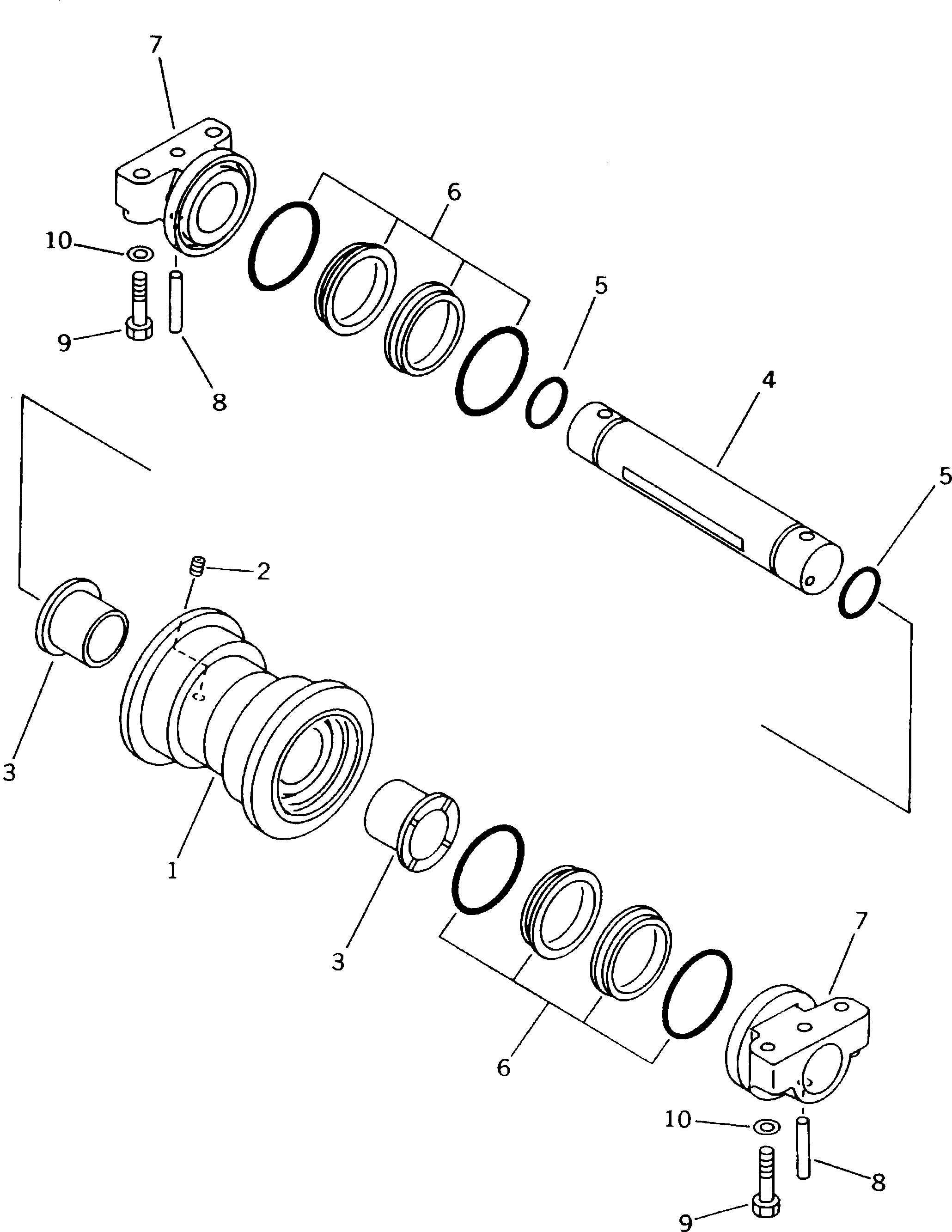 Схема запчастей Komatsu PC130-5K - ОПОРНЫЙ КАТОК ХОД И ХОДОВАЯ