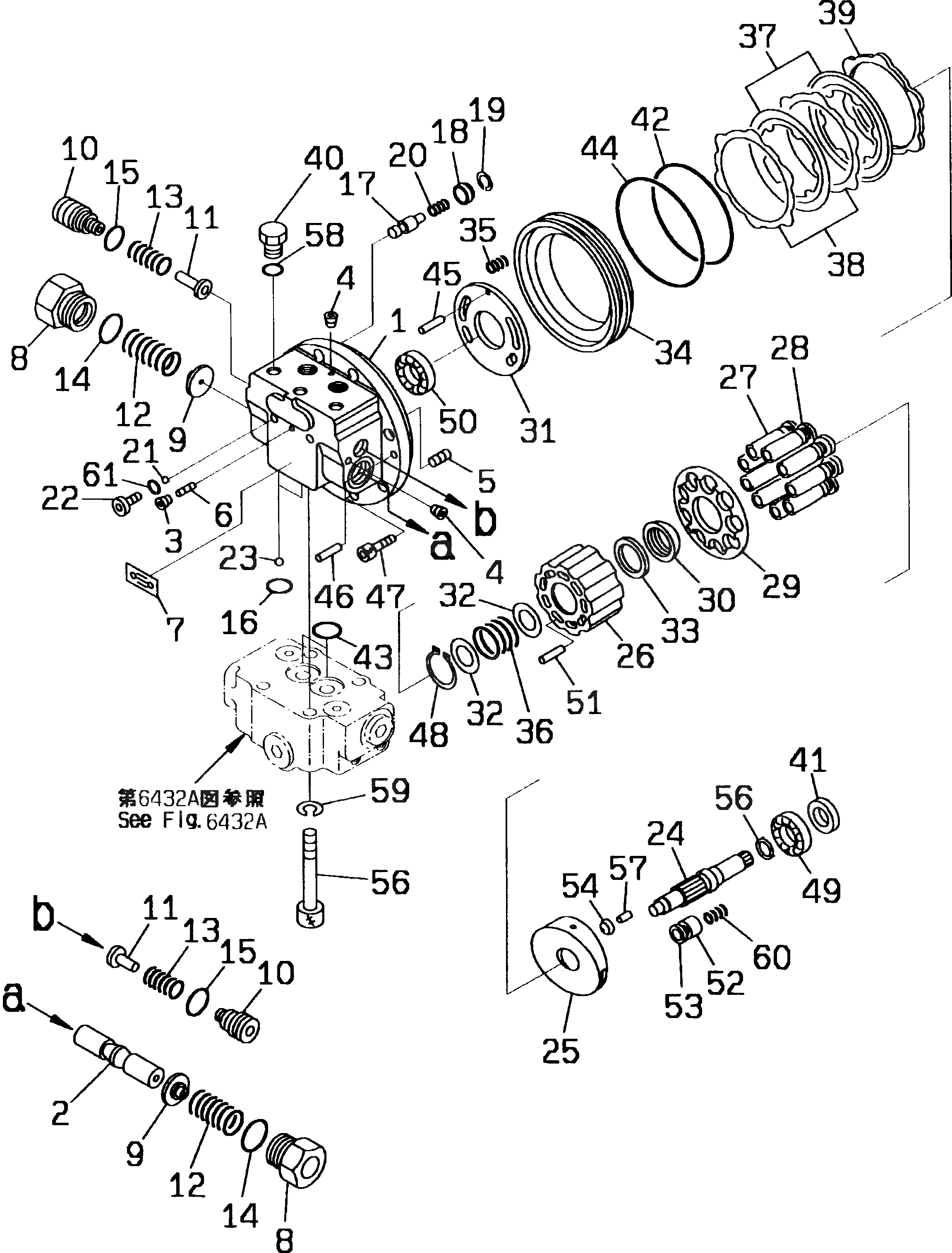 Схема запчастей Komatsu PC130-5K - МОТОР ХОДА (/)(№K7-) УПРАВЛ-Е РАБОЧИМ ОБОРУДОВАНИЕМ