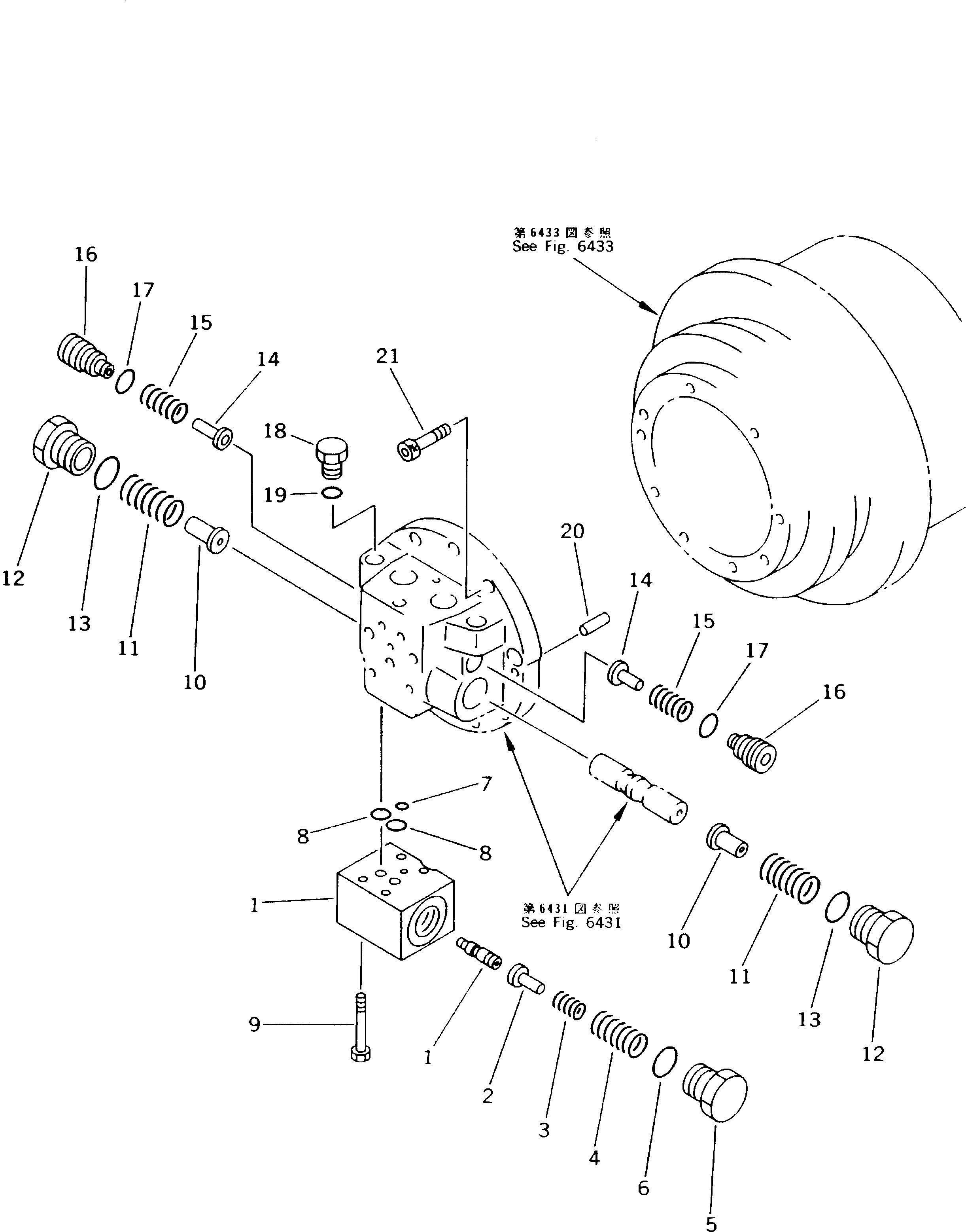 Схема запчастей Komatsu PC130-5K - МОТОР ХОДА (/)(№K-K7) УПРАВЛ-Е РАБОЧИМ ОБОРУДОВАНИЕМ