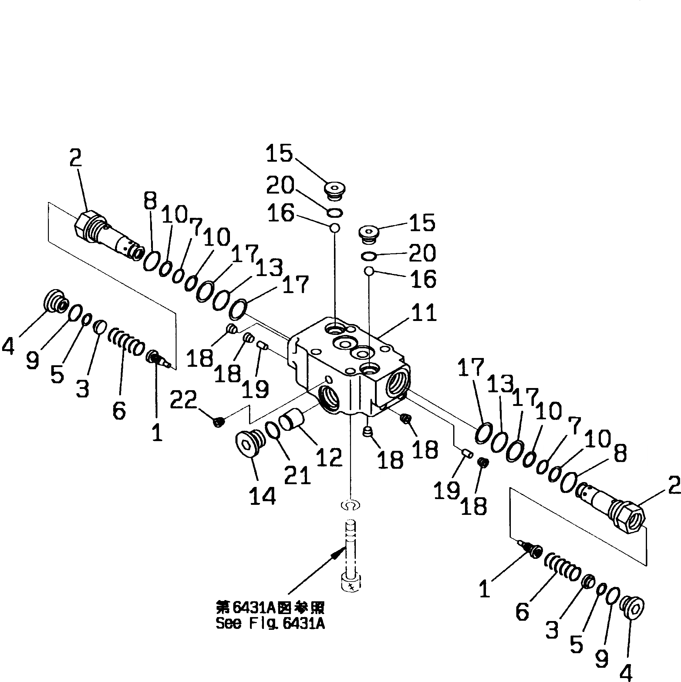 Схема запчастей Komatsu PC130-5K - МОТОР ХОДА (/)(№K7-) УПРАВЛ-Е РАБОЧИМ ОБОРУДОВАНИЕМ