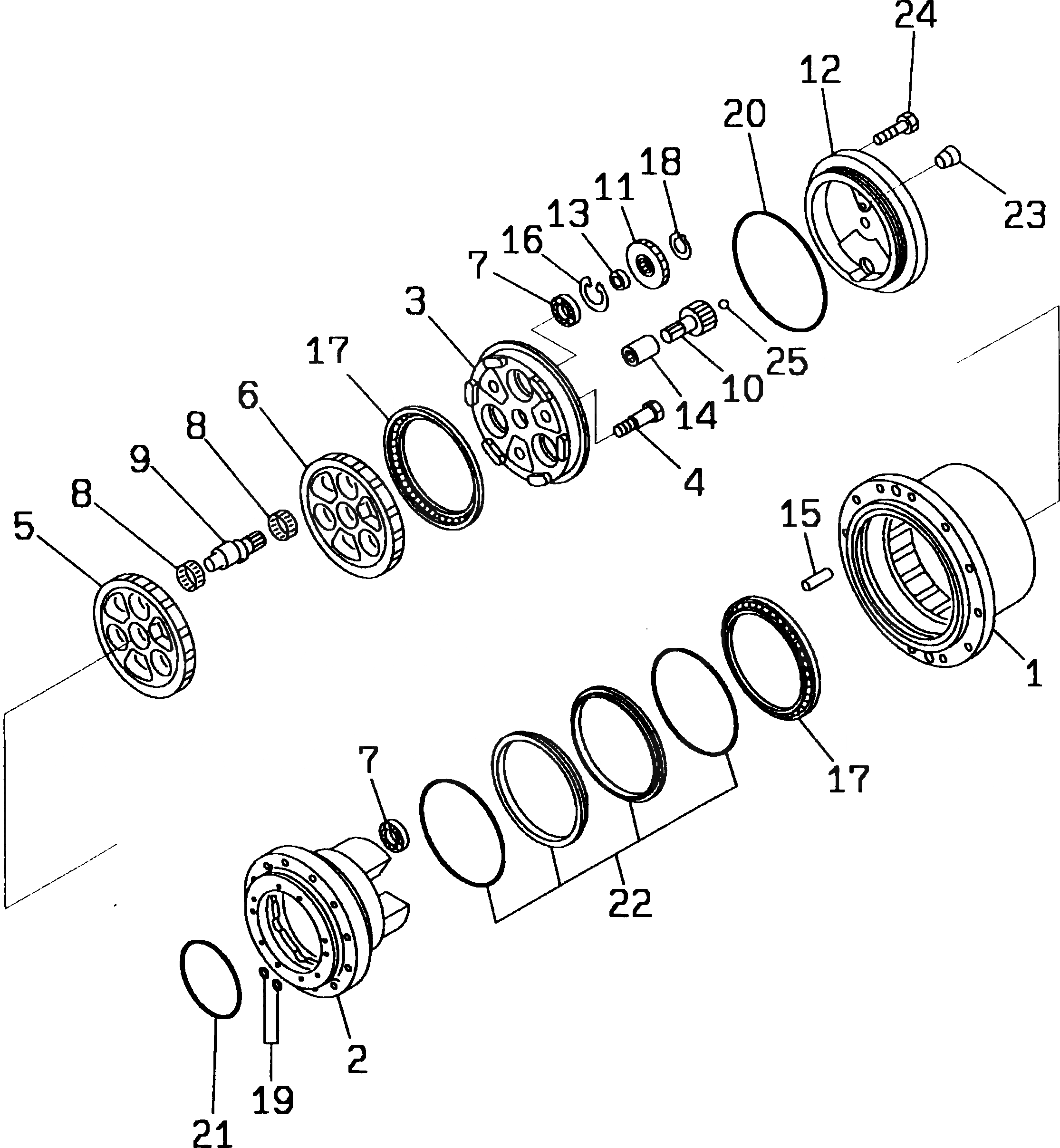 Схема запчастей Komatsu PC130-5K - МОТОР ХОДА (/)(№K7-) УПРАВЛ-Е РАБОЧИМ ОБОРУДОВАНИЕМ