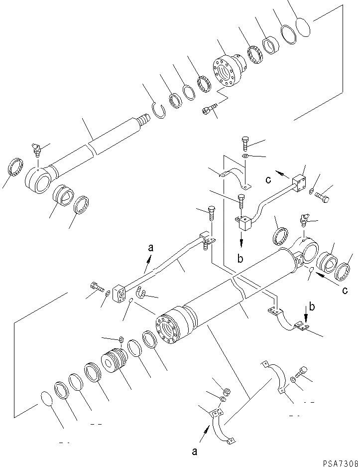 Схема запчастей Komatsu PC130-5K - ЦИЛИНДР КОВША РАБОЧЕЕ ОБОРУДОВАНИЕ (ЭКСКАВАТ.)