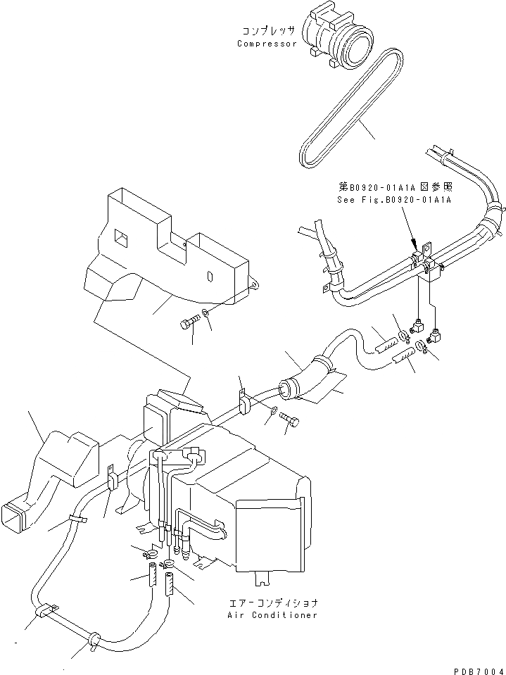 Схема запчастей Komatsu PC130-6 - КОНДИЦ. ВОЗДУХА (ГИДР. ПРОВОД. ОБОГРЕВАТЕЛЯ AND ВОЗДУХОВОДЫ)             (С АНТИКОРРОЗ. ЭЛЕМЕНТ ПРЕДОХР-ЛЬ)(№-) КАБИНА ОПЕРАТОРА И СИСТЕМА УПРАВЛЕНИЯ