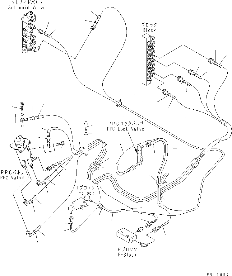 Схема запчастей Komatsu PC130-6 - ОСНОВН. КОНСТРУКЦИЯ (P.P.C. РАБОЧАЯ ЛИНИЯ ПРАВ.)(№8-) КАБИНА ОПЕРАТОРА И СИСТЕМА УПРАВЛЕНИЯ