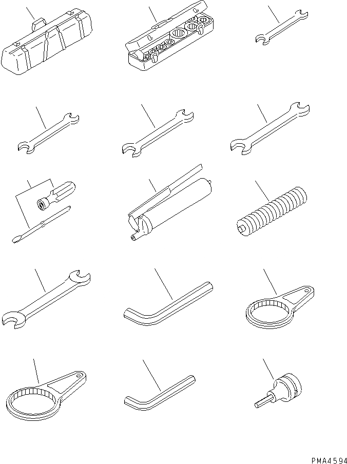 Схема запчастей Komatsu PC130-6 - ИНСТРУМЕНТ (С АВТОМАТИЧ. СДВИГ. ВВЕРХ WIND)(№-999) АКСЕССУАРЫ