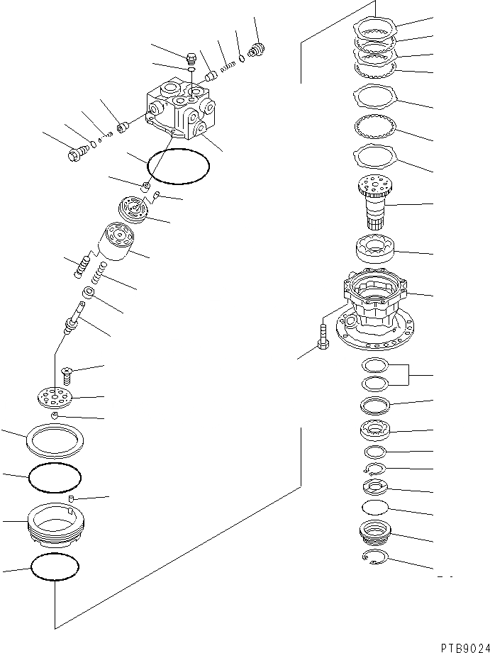 Схема запчастей Komatsu PC130-6 - МОТОР ПОВОРОТА (/)(№-) ОСНОВН. КОМПОНЕНТЫ И РЕМКОМПЛЕКТЫ