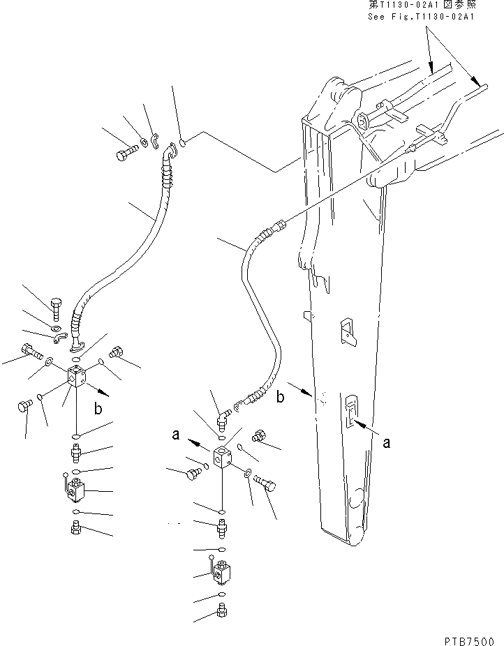 Схема запчастей Komatsu PC130-6K - РУКОЯТЬ ЛИНИЯ (ДОПОЛН. ЛИНИЯ) (ДЛЯ .M/.M РУКОЯТЬ) РАБОЧЕЕ ОБОРУДОВАНИЕ