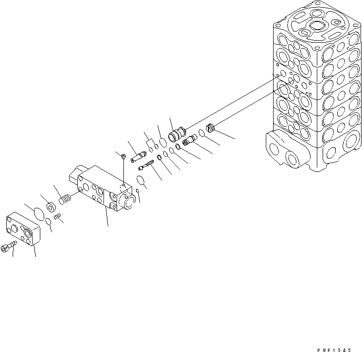 Схема запчастей Komatsu PC130-6K - ОСНОВН. КЛАПАН (/) (8-КЛАПАН) (ДЛЯ 2-СЕКЦИОНН. СТРЕЛЫ) ОСНОВН. КОМПОНЕНТЫ И РЕМКОМПЛЕКТЫ