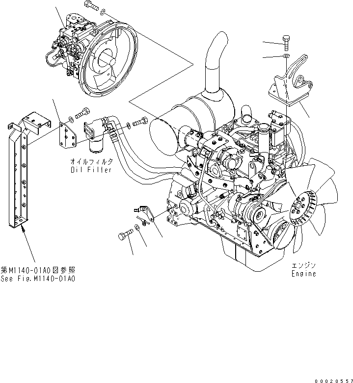Схема запчастей Komatsu PC130-7K - ДВИГАТЕЛЬ КОРПУС И ОСНОВН. НАСОС КОМПОНЕНТЫ ДВИГАТЕЛЯ