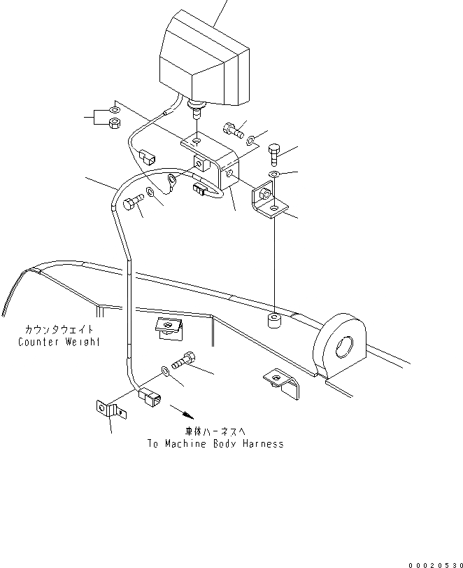 Схема запчастей Komatsu PC130-7K - ЗАДН. РАБОЧ. ОСВЕЩЕНИЕ ЭЛЕКТРИКА