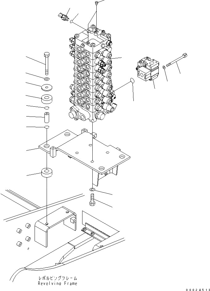 Схема запчастей Komatsu PC130-7K - ОСНОВН. КЛАПАН (СОЕДИНИТЕЛЬН. ЧАСТИ) (/) (СПЕЦИФ-Я С ОТВАЛОМ) (ДЛЯ 2-СЕКЦИОНН. СТРЕЛЫ) ГИДРАВЛИКА