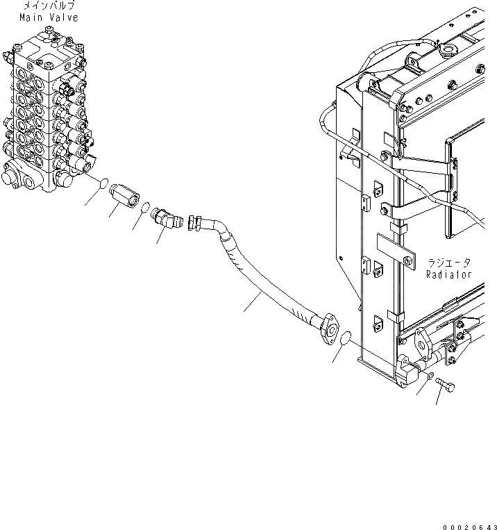 Схема запчастей Komatsu PC130-7K - ВОЗВРАТ. ЛИНИЯ ГИДРАВЛИКА