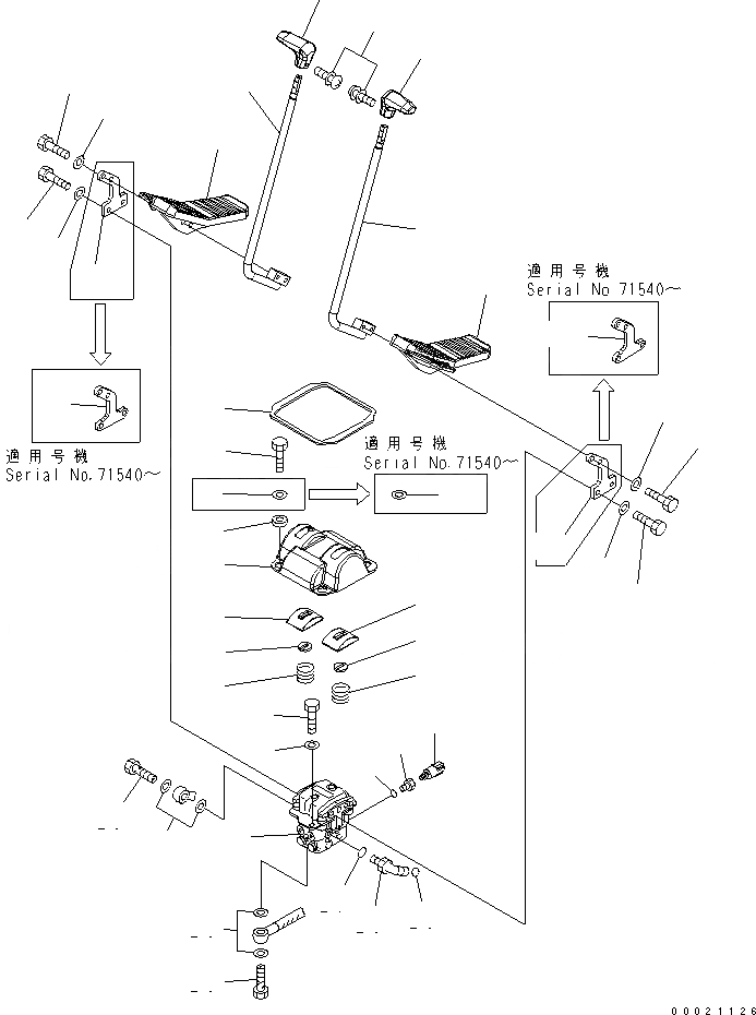 Схема запчастей Komatsu PC130-7K - ОСНОВН. КОНСТРУКЦИЯ (КАБИНА) (КОНТРОЛЬ ХОДА) КАБИНА ОПЕРАТОРА И СИСТЕМА УПРАВЛЕНИЯ