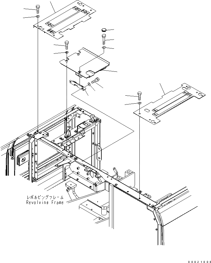Схема запчастей Komatsu PC130-7K - КРЫШКА(ВЕРХН.) ЧАСТИ КОРПУСА