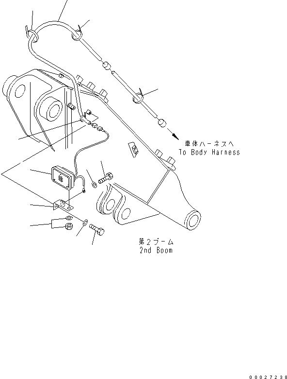 Схема запчастей Komatsu PC130-7K - 2-СЕКЦИОНН. СТРЕЛА (РАБОЧ. ОСВЕЩЕНИЕ) РАБОЧЕЕ ОБОРУДОВАНИЕ