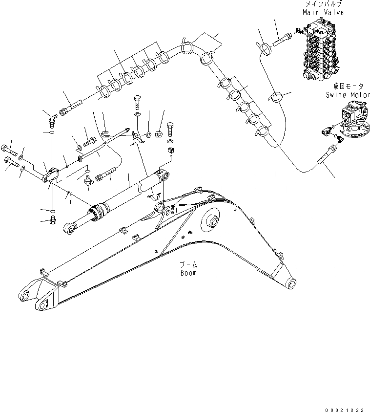Схема запчастей Komatsu PC130-7K - ЦИЛИНДР РУКОЯТИ(С КЛАПАН ПЕРЕГРУЗКИ) РАБОЧЕЕ ОБОРУДОВАНИЕ