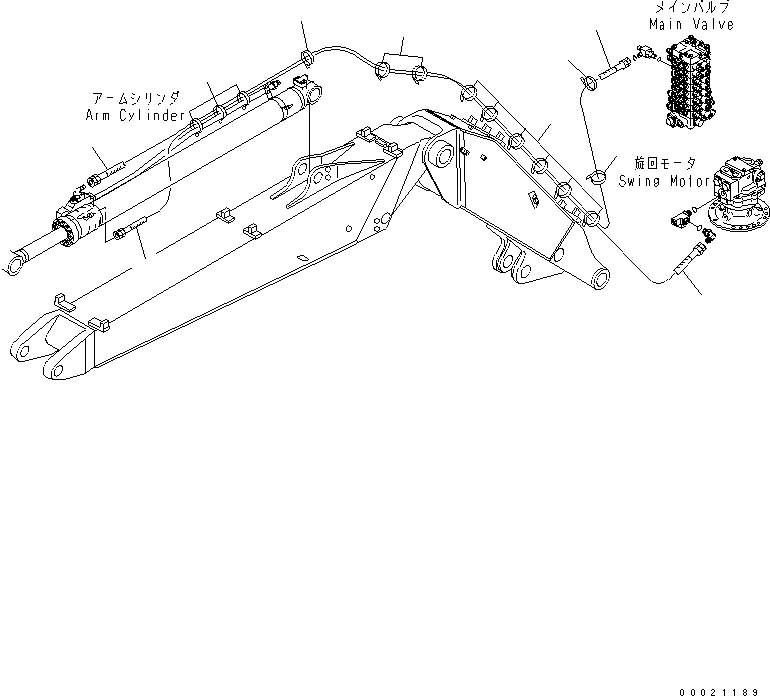 Схема запчастей Komatsu PC130-7K - ЦИЛИНДР РУКОЯТИ(КЛАПАН БЕЗОПАСНОСТИ ЛИНИЯ) (2-СЕКЦИОНН. СТРЕЛА) РАБОЧЕЕ ОБОРУДОВАНИЕ