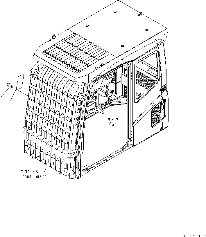 Схема запчастей Komatsu PC130-7K - ПРЕДУПРЕЖДАЮЩ. МАРКИРОВКА (ДЛЯ ЗАЩИТЫ LV2) (ПЕРЕДН. ПОЛН. ЗАЩИТА) (АНГЛ.) МАРКИРОВКА