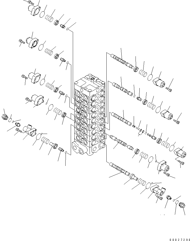 Схема запчастей Komatsu PC130-7K - ОСНОВН. КЛАПАН (9-КЛАПАН) (/) (СПЕЦИФ-Я С ОТВАЛОМ) (ДЛЯ 2-СЕКЦИОНН. СТРЕЛЫ) ОСНОВН. КОМПОНЕНТЫ И РЕМКОМПЛЕКТЫ