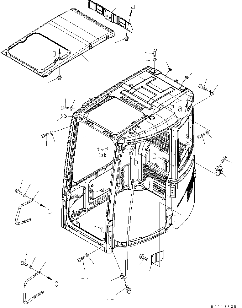 Схема запчастей Komatsu PC138US-2E - КАБИНА (АКСЕССУАРЫ) (КРОМЕ ЯПОН.) КАБИНА ОПЕРАТОРА И СИСТЕМА УПРАВЛЕНИЯ