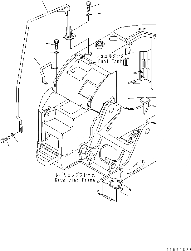Схема запчастей Komatsu PC138US-2E - HANDRAIL(№89-) ЧАСТИ КОРПУСА