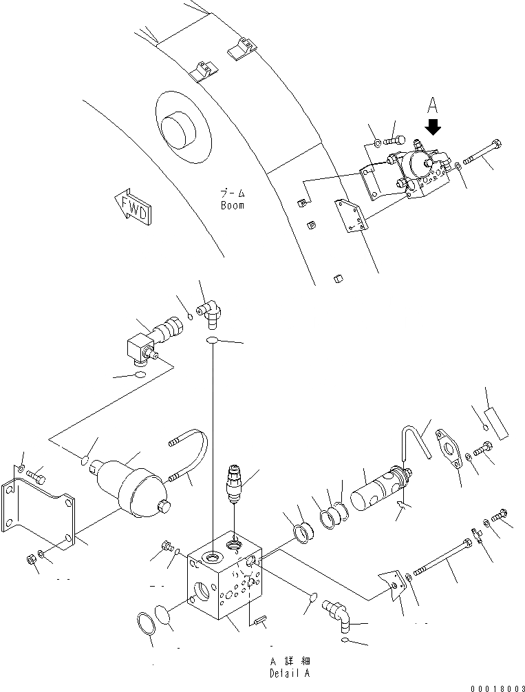 Схема запчастей Komatsu PC138US-2E - СТРЕЛА (VAVE¤ACC ЗАГЛУШКА И MARK ТАБЛИЧКИ) (ДЛЯ СТРАН ЕС) РАБОЧЕЕ ОБОРУДОВАНИЕ