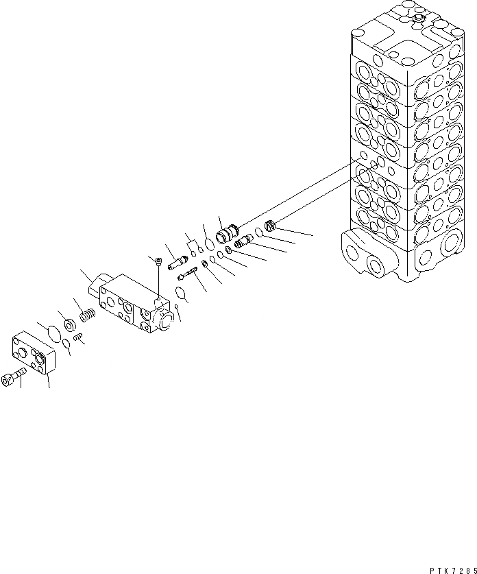 Схема запчастей Komatsu PC138US-2E - ОСНОВН. КЛАПАН (8-КЛАПАН) (/) (ДЛЯ -АКТУАТОР НАВЕСН. ОБОРУД) ОСНОВН. КОМПОНЕНТЫ И РЕМКОМПЛЕКТЫ