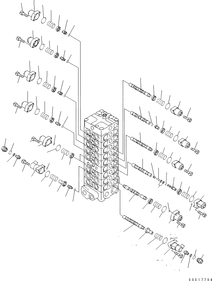 Схема запчастей Komatsu PC138US-2E - ОСНОВН. КЛАПАН (9-КЛАПАН) (/) (ДЛЯ -АКТУАТОР НАВЕСН. ОБОРУД И ОТВАЛ) ОСНОВН. КОМПОНЕНТЫ И РЕМКОМПЛЕКТЫ