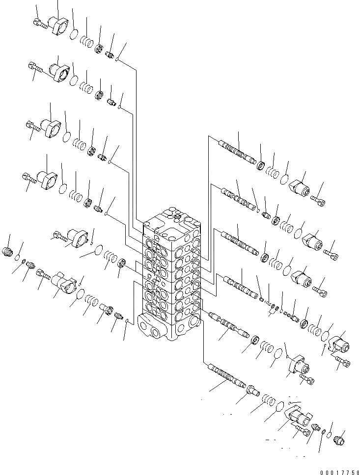 Схема запчастей Komatsu PC138US-2-A - ОСНОВН. КЛАПАН (7-КЛАПАН) (/) (ДЛЯ ОТВАЛ) ОСНОВН. КОМПОНЕНТЫ И РЕМКОМПЛЕКТЫ