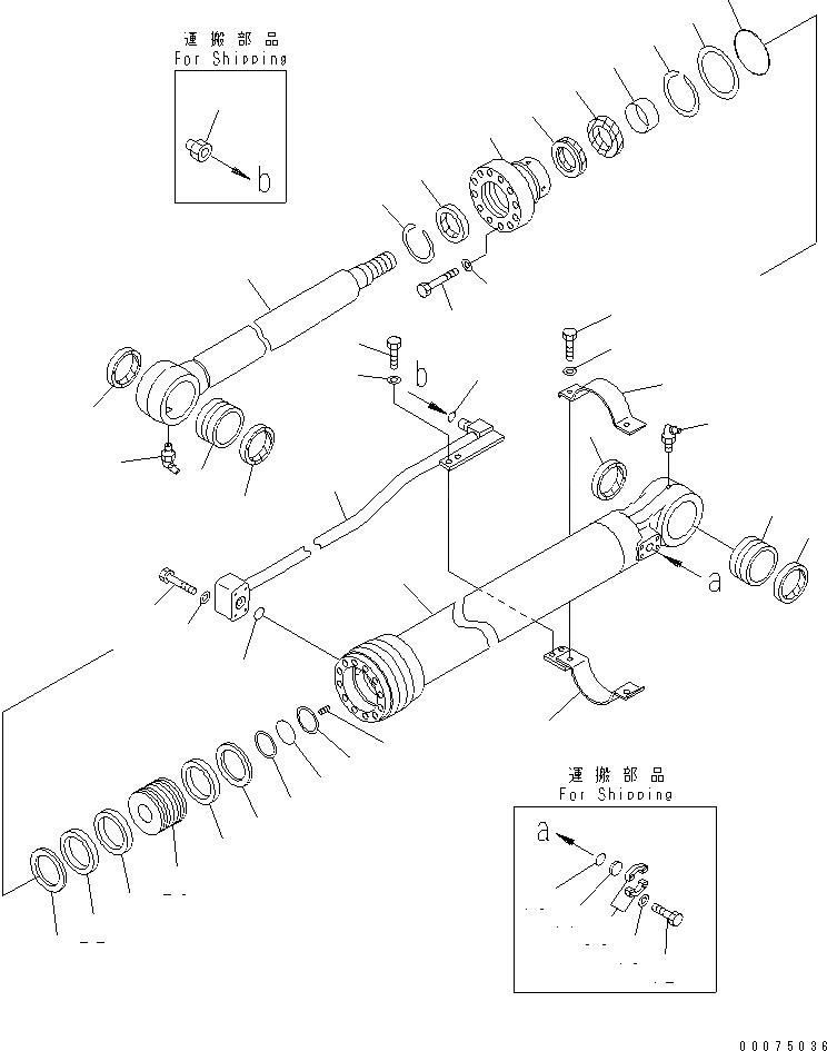 Схема запчастей Komatsu PC138US-8 - ЦИЛИНДР КОВША (ВНУТР. ЧАСТИ) Y ОСНОВН. КОМПОНЕНТЫ И РЕМКОМПЛЕКТЫ