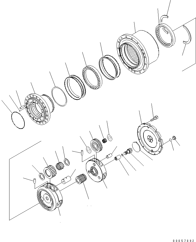 Схема запчастей Komatsu PC138US-8 - МОТОР ХОДА (GMVA ТИП) (/) Y ОСНОВН. КОМПОНЕНТЫ И РЕМКОМПЛЕКТЫ
